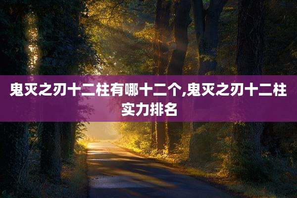 鬼灭之刃十二柱有哪十二个,鬼灭之刃十二柱实力排名
