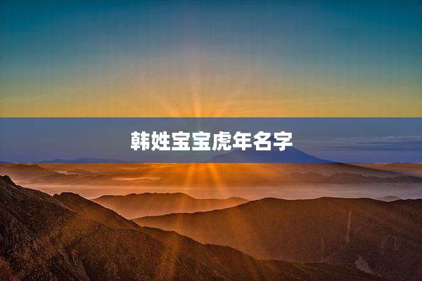 韩姓宝宝虎年名字
