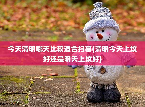 今天清明哪天比较适合扫墓(清明今天上坟好还是明天上坟好)