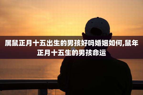 属鼠正月十五出生的男孩好吗婚姻如何,鼠年正月十五生的男孩命运