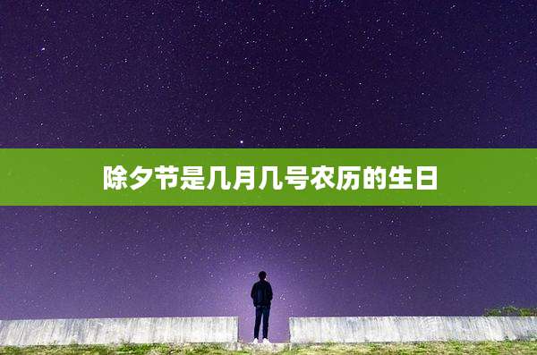 除夕节是几月几号农历的生日