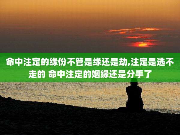 命中注定的缘份不管是缘还是劫,注定是逃不走的 命中注定的姻缘还是分手了