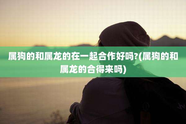 属狗的和属龙的在一起合作好吗?(属狗的和属龙的合得来吗)