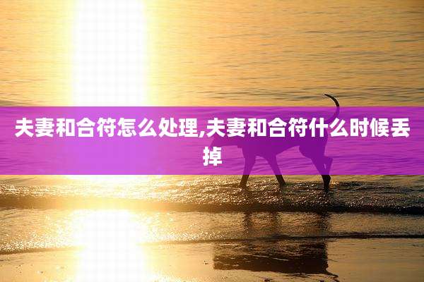 夫妻和合符怎么处理,夫妻和合符什么时候丢掉