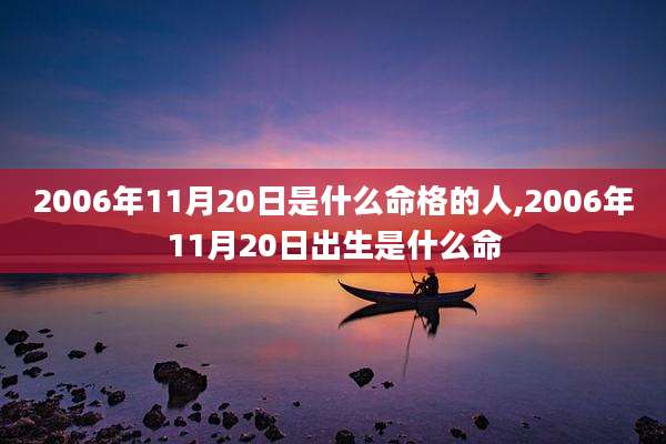 2006年11月20日是什么命格的人,2006年11月20日出生是什么命