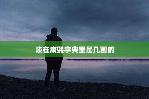 峻在康熙字典里是几画的