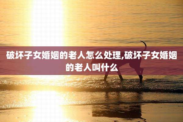 破坏子女婚姻的老人怎么处理,破坏子女婚姻的老人叫什么