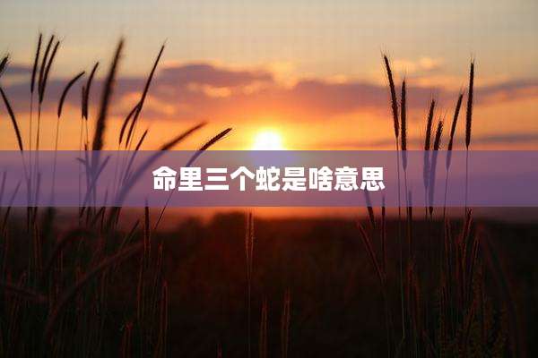 命里三个蛇是啥意思