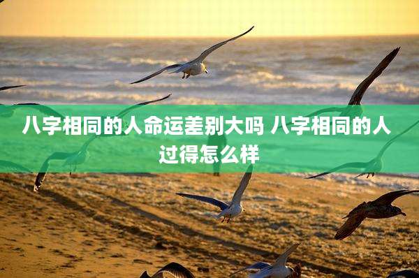 八字相同的人命运差别大吗 八字相同的人 过得怎么样