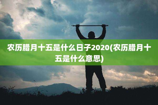 农历腊月十五是什么日子2020(农历腊月十五是什么意思)