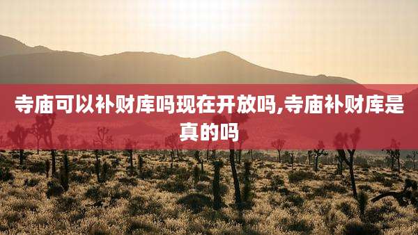 寺庙可以补财库吗现在开放吗,寺庙补财库是真的吗