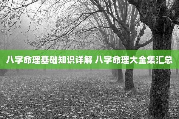 八字命理基础知识详解 八字命理大全集汇总