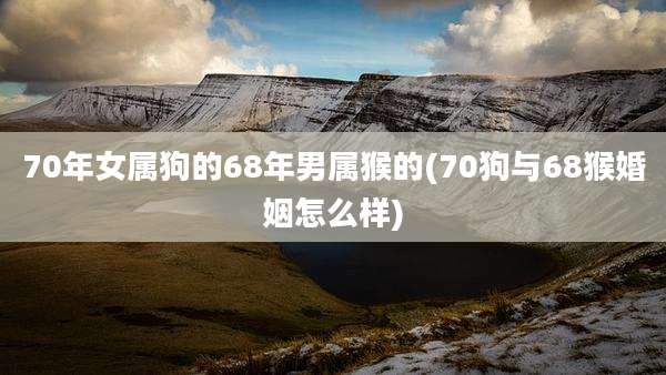 70年女属狗的68年男属猴的(70狗与68猴婚姻怎么样)