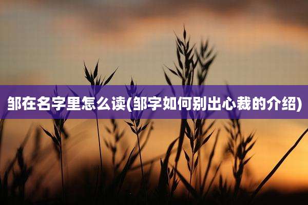 邹在名字里怎么读(邹字如何别出心裁的介绍)