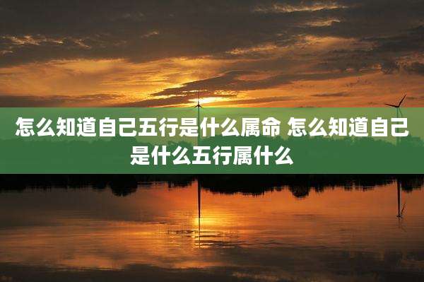 怎么知道自己五行是什么属命 怎么知道自己是什么五行属什么