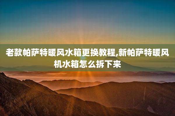 老款帕萨特暖风水箱更换教程,新帕萨特暖风机水箱怎么拆下来