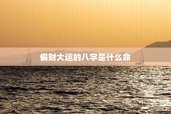 偏财大运的八字是什么命