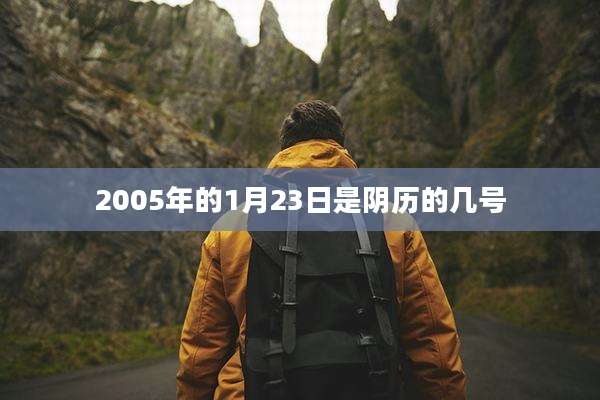 2005年的1月23日是阴历的几号