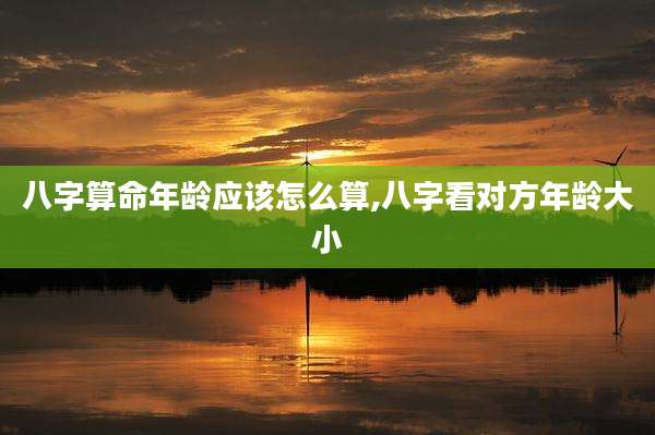 八字算命年龄应该怎么算,八字看对方年龄大小