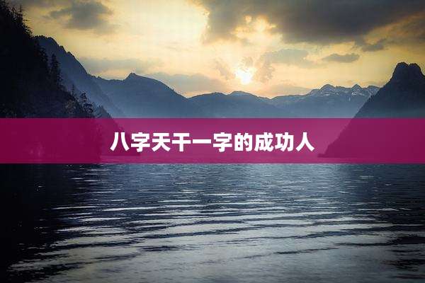 八字天干一字的成功人