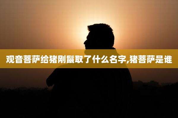 观音菩萨给猪刚鬣取了什么名字,猪菩萨是谁