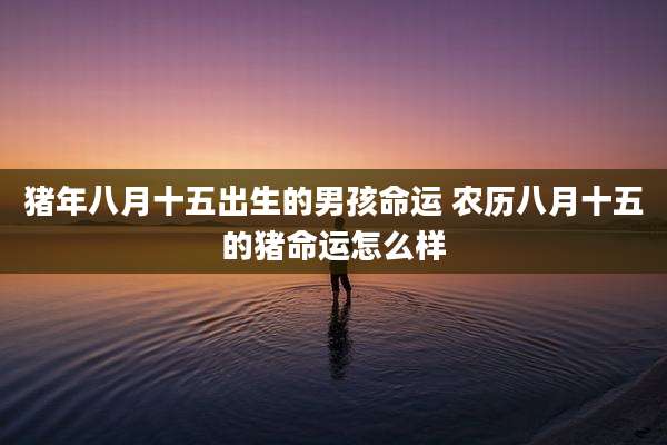 猪年八月十五出生的男孩命运 农历八月十五的猪命运怎么样