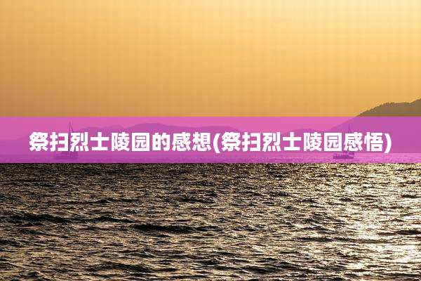 祭扫烈士陵园的感想(祭扫烈士陵园感悟)
