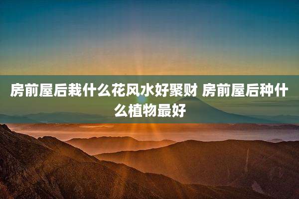 房前屋后栽什么花风水好聚财 房前屋后种什么植物最好