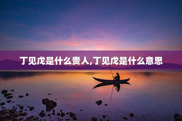 丁见戊是什么贵人,丁见戊是什么意思
