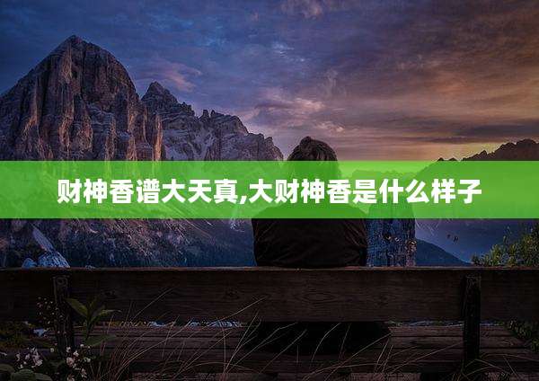 财神香谱大天真,大财神香是什么样子
