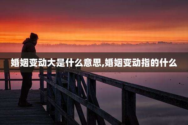 婚姻变动大是什么意思,婚姻变动指的什么