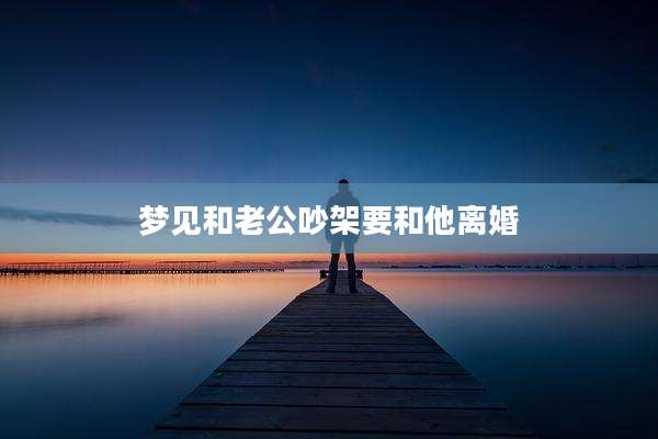 梦见和老公吵架要和他离婚