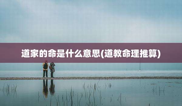 道家的命是什么意思(道教命理推算)