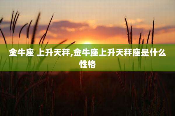 金牛座 上升天秤,金牛座上升天秤座是什么性格
