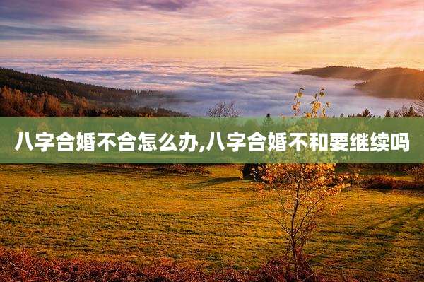 八字合婚不合怎么办,八字合婚不和要继续吗