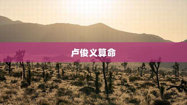 卢俊义算命