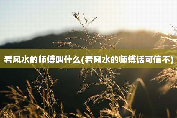 看风水的师傅叫什么(看风水的师傅话可信不)