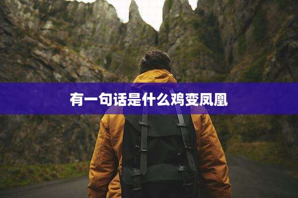 有一句话是什么鸡变凤凰