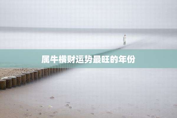属牛横财运势最旺的年份