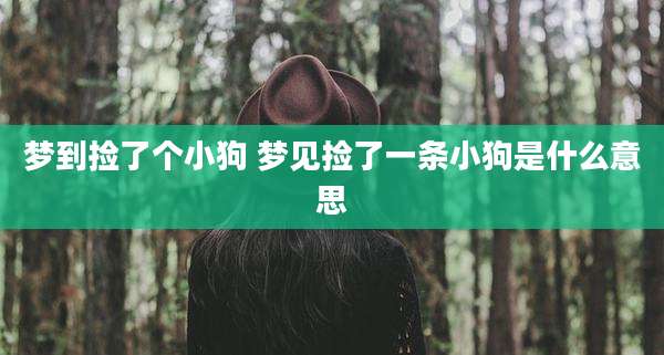 梦到捡了个小狗 梦见捡了一条小狗是什么意思