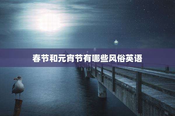 春节和元宵节有哪些风俗英语