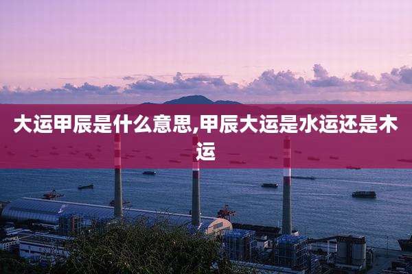 大运甲辰是什么意思,甲辰大运是水运还是木运