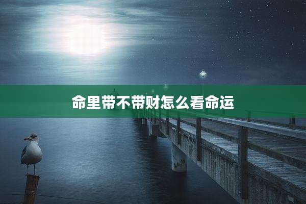 命里带不带财怎么看命运