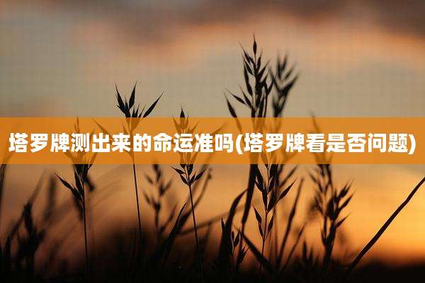 塔罗牌测出来的命运准吗(塔罗牌看是否问题)
