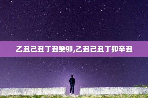 乙丑己丑丁丑癸卯,乙丑己丑丁卯辛丑