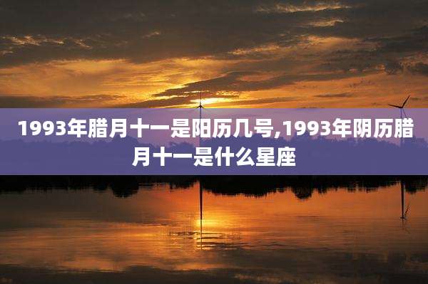 1993年腊月十一是阳历几号,1993年阴历腊月十一是什么星座
