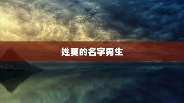 姓夏的名字男生