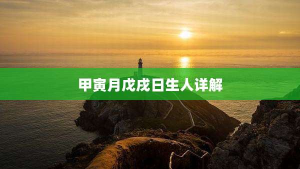 甲寅月戊戌日生人详解