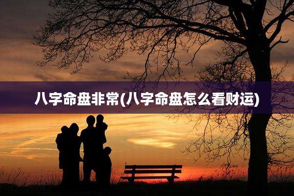 八字命盘非常(八字命盘怎么看财运)
