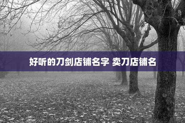 好听的刀剑店铺名字 卖刀店铺名